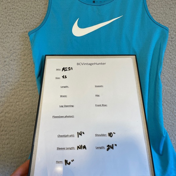 Nike DRI-FIT Tank Top Racerback XS Blue Sleeveless Athletic Workout - Picture 4 of 7